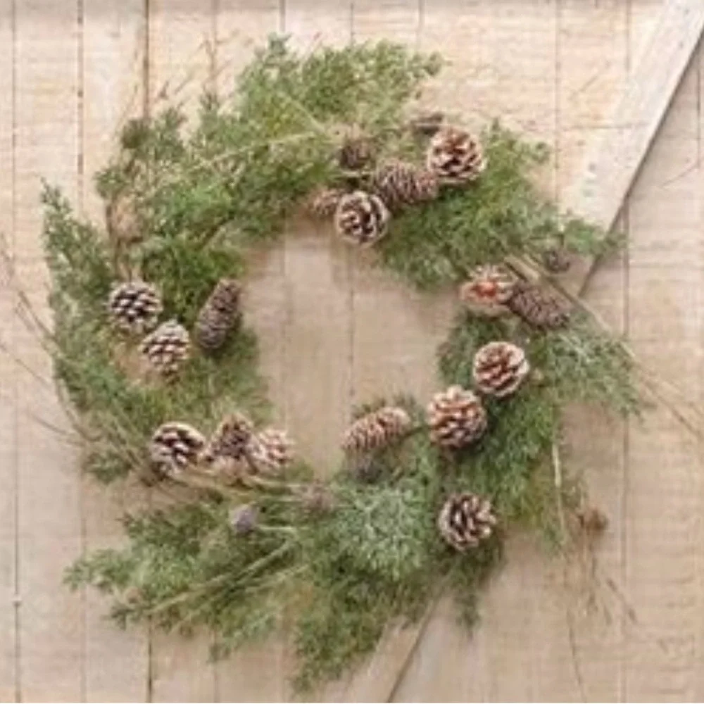 Birch Tipped Cedar Wreath